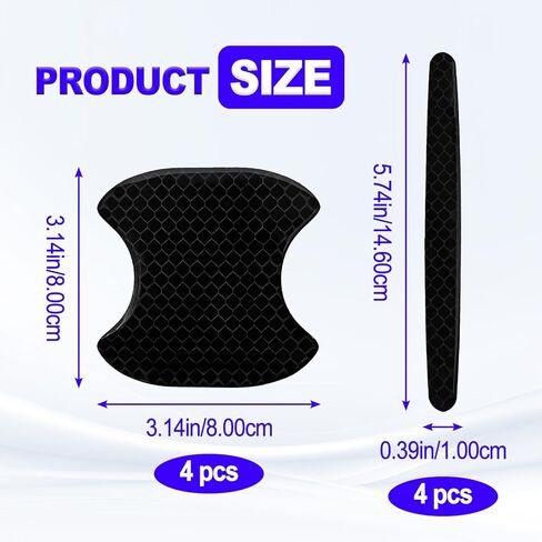 8 Pieces Universal Car Door Handle Protector Self-Adhesive Scratch Guard for Most Cars SUV Truck Waterproof Paint Protection with Dense Hexagonal Honeycomb Grid Textures Black in Kuwait