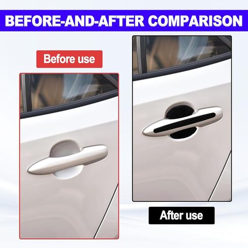 8 Pieces Universal Car Door Handle Protector Self-Adhesive Scratch Guard for Most Cars SUV Truck Waterproof Paint Protection with Dense Hexagonal Honeycomb Grid Textures Black in Kuwait