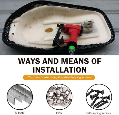 Motorcycle Seat Cover, DIY Seat Protector 39.37" x 27.56", Suitable for Motorcycle, Scooter or Electric Vehicle (Black) in Kuwait