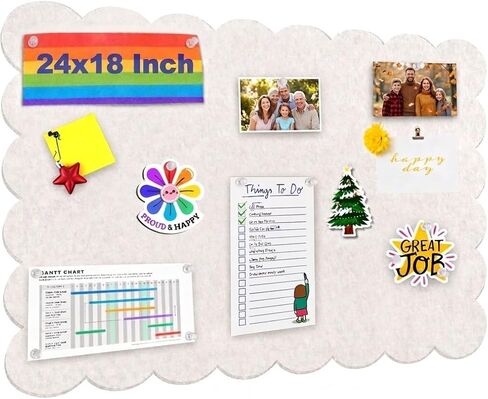 لوحة إعلانات من اللباد الصدفي مقاس 60.96 × 45.72 سم، لوحة دبوس جدارية مزخرفة للسكن الجامعي وغرفة النوم، لوحة مذكرة للصور والملاحظات وعرض الدراسة (بيج دافئ) in Kuwait