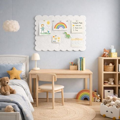 لوحة إعلانات من اللباد الصدفي مقاس 60.96 × 45.72 سم، لوحة دبوس جدارية مزخرفة للسكن الجامعي وغرفة النوم، لوحة مذكرة للصور والملاحظات وعرض الدراسة (بيج دافئ) in Kuwait