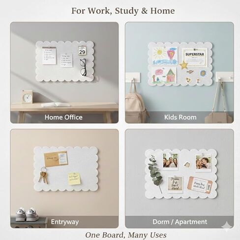 لوحة إعلانات من اللباد الصدفي مقاس 60.96 × 45.72 سم، لوحة دبوس جدارية مزخرفة للسكن الجامعي وغرفة النوم، لوحة مذكرة للصور والملاحظات وعرض الدراسة (بيج دافئ) in Kuwait