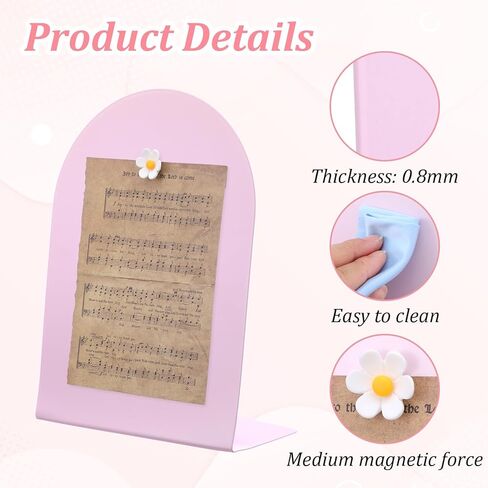 قطعتان من لوحة الإعلانات المغناطيسية الوردية مع 6 مغناطيسات، لوحة عرض مذكرة على سطح الطاولة مقاس 7.87 × 11 بوصة مع حامل حامل لمستلزمات طاولة المطبخ والمكتب المنزلي in Kuwait