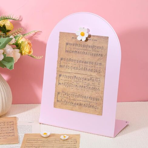 قطعتان من لوحة الإعلانات المغناطيسية الوردية مع 6 مغناطيسات، لوحة عرض مذكرة على سطح الطاولة مقاس 7.87 × 11 بوصة مع حامل حامل لمستلزمات طاولة المطبخ والمكتب المنزلي in Kuwait