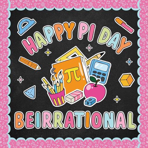 AnyDesign 65 قطعة Happy Pi Day لوحة الإعلانات الديكور Math Pi رمز Be غير عقلاني قطع الورق مع 150 قطعة من نقاط الصمغ لديكور جدار الفصل الدراسي in Saudi Arabia