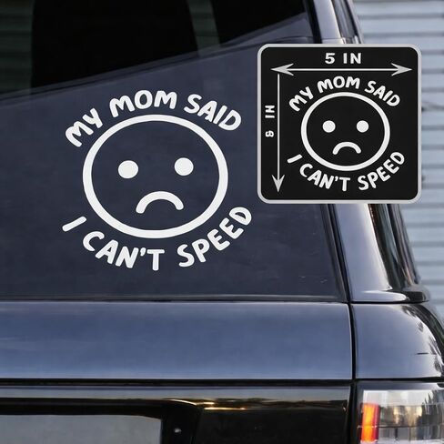 Mom Said I Can’t Speed Vinyl Decal Sticker for Cars, Vans, Trucks, and Laptops (White, 5 x 5) in Saudi Arabia