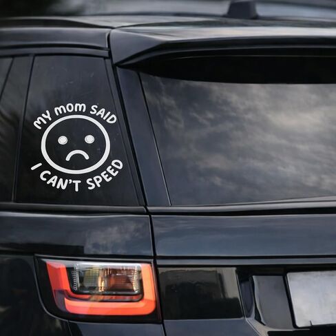 Mom Said I Can’t Speed Vinyl Decal Sticker for Cars, Vans, Trucks, and Laptops (White, 5 x 5) in Saudi Arabia
