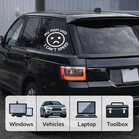 Mom Said I Can’t Speed Vinyl Decal Sticker for Cars, Vans, Trucks, and Laptops (White, 5 x 5) in Saudi Arabia