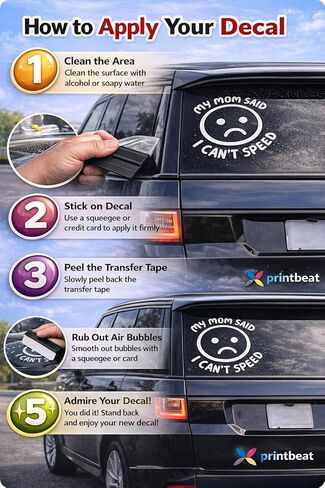 Mom Said I Can’t Speed Vinyl Decal Sticker for Cars, Vans, Trucks, and Laptops (White, 5 x 5) in Saudi Arabia