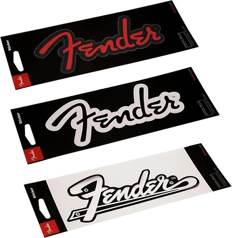 ملصقات شعار Fender Guitar، 3 عبوات، أسود/أحمر، أسود/أبيض، أبيض/كروم in Kuwait