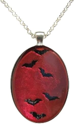Gothic Bat Necklace Vampire Necklace Vintage Red Bat Cameo Pendant Choker Halloween Jewelry Gift in Kuwait