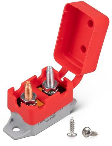 RED WOLF 40Amp Automatic Reset Circuit Breaker with Cover, DC 12V-24V Nylon Insulated & Anti-Rust Stud Type for Automotive Truck Camper RVs Solar Battery Chargers 1pcs in Saudi Arabia