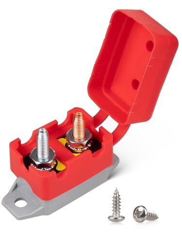 RED WOLF 40Amp Automatic Reset Circuit Breaker with Cover, DC 12V-24V Nylon Insulated & Anti-Rust Stud Type for Automotive Truck Camper RVs Solar Battery Chargers 1pcs in Saudi Arabia