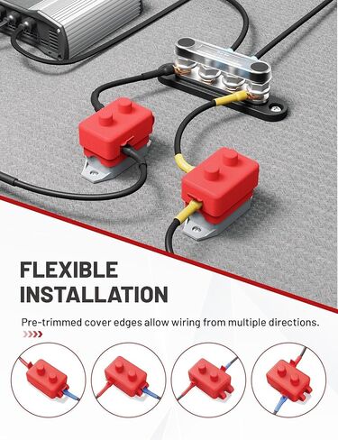 RED WOLF 40Amp Automatic Reset Circuit Breaker with Cover, DC 12V-24V Nylon Insulated & Anti-Rust Stud Type for Automotive Truck Camper RVs Solar Battery Chargers 1pcs in Saudi Arabia