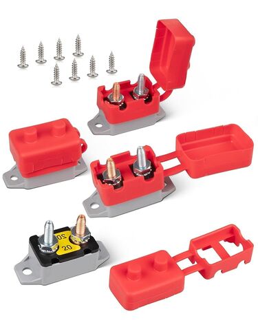 RED WOLF 40Amp Automatic Reset Circuit Breaker with Cover, DC 12V-24V Nylon Insulated & Anti-Rust Stud Type for Automotive Truck Camper RVs Solar Battery Chargers 1pcs in Saudi Arabia