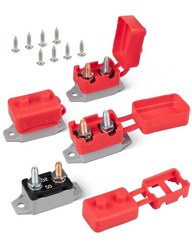 RED WOLF 40Amp Automatic Reset Circuit Breaker with Cover, DC 12V-24V Nylon Insulated & Anti-Rust Stud Type for Automotive Truck Camper RVs Solar Battery Chargers 1pcs in Saudi Arabia