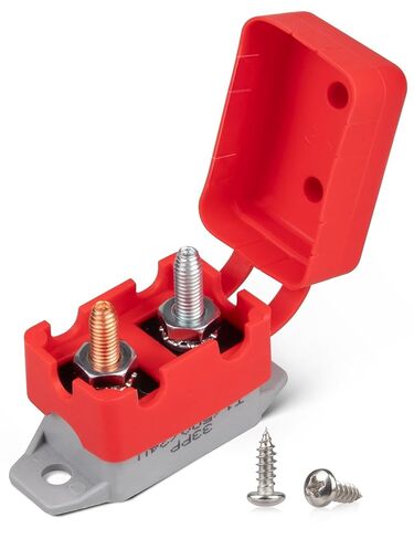 RED WOLF 40Amp Automatic Reset Circuit Breaker with Cover, DC 12V-24V Nylon Insulated & Anti-Rust Stud Type for Automotive Truck Camper RVs Solar Battery Chargers 1pcs in Saudi Arabia