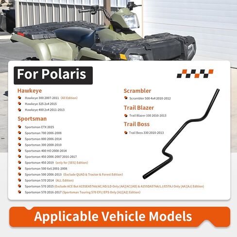 Heavy Duty Handlebar for Polaris Sportsman Hawkeye Trail Blazer Boss 300 325 330 400 500 570 700 800 2001-2019 5244581-067 in Saudi Arabia