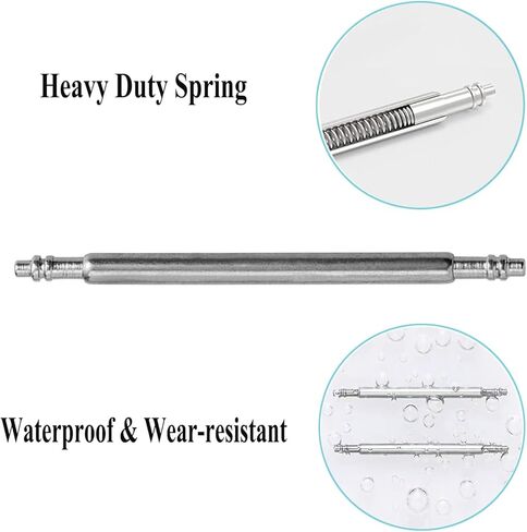 14mm 16mm 18mm 20mm 22mm 24mm Spring Bars, Watch Pins φ1.5mm Diameter 10pcs Stainless Steel Watchband Pins for Wristwatch Straps in Saudi Arabia