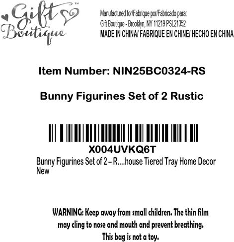 مجموعة تماثيل أرنب من Gift Boutique مكونة من 2 - ديكورات أرنب بيضاء ريفية لطاولة عيد الفصح والربيع والمزرعة وديكور المنزل in Saudi Arabia