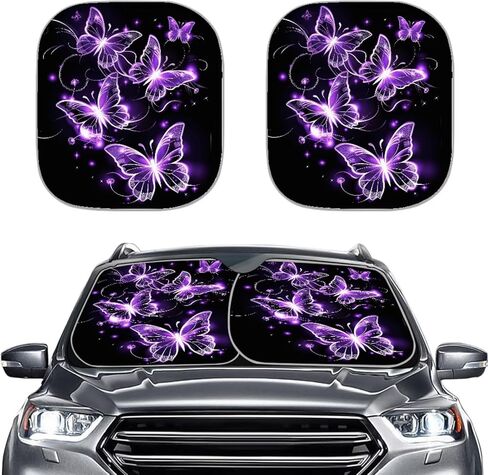 Sunshine Sunflower Car Windshield Sun Shade 2 Piece Yellow Sunflower Print Car Interior Accessories Auto Front Window Sun Shade Foldable Car Front Window Sunshade Protector Covers in Saudi Arabia