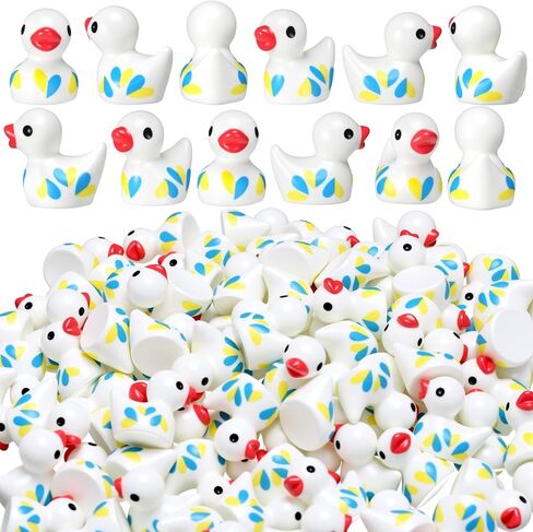 Realspring 100 Pcs Down Syndrome Awareness Ducks Bulk Blue Yellow Ribbon Mini Resin Duck Figures for World Down Syndrome Day School Publicity Charity Events Supplies Men Women Gifts Bag Filling in Saudi Arabia