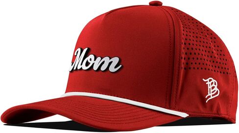 Branded Bills Mom Script Hat | Curved 5 Panel Rope Snapback | Mom Hat for Golf Running Yoga Workout in Saudi Arabia