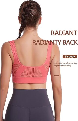 Seamless Sports Bra Plus Size 6XL, Medium Support Wire-Free Workout Bra with Mesh, Soft Padded Yoga Top for Large Bust in Saudi Arabia