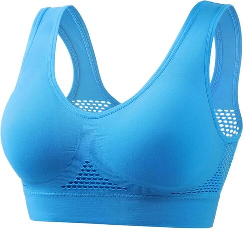 Seamless Sports Bra Plus Size 6XL, Medium Support Wire-Free Workout Bra with Mesh, Soft Padded Yoga Top for Large Bust in Saudi Arabia