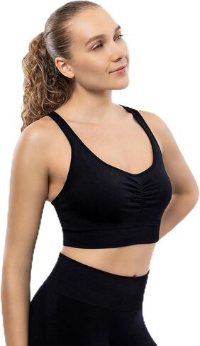CuiBono High Support Sports Bra for Women – Seamless, Non-Padded, Adjustable Compression Bra with Strappy Design – Recycled in Saudi Arabia
