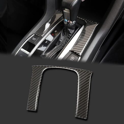 TOMALL Gear Shift Panel Decal Compatible with Honda Civic 2016 2017 2018 2019 2020 2021 Accessories 10th Gen Gear Shift Cover Trim Black Carbon Fiber Interior Stickers for Car Decasl for Car in Saudi Arabia