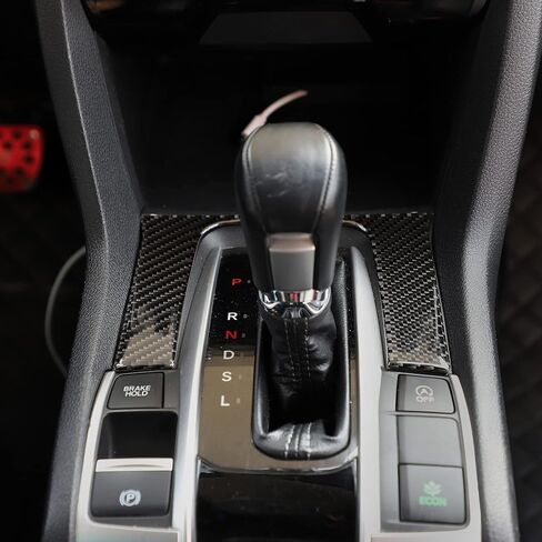 TOMALL Gear Shift Panel Decal Compatible with Honda Civic 2016 2017 2018 2019 2020 2021 Accessories 10th Gen Gear Shift Cover Trim Black Carbon Fiber Interior Stickers for Car Decasl for Car in Saudi Arabia