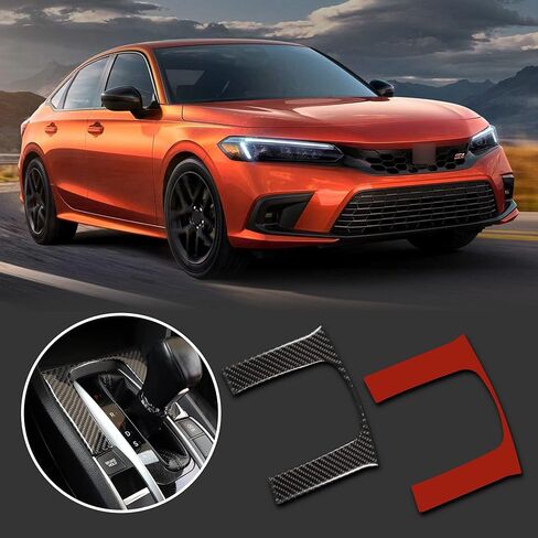 TOMALL Gear Shift Panel Decal Compatible with Honda Civic 2016 2017 2018 2019 2020 2021 Accessories 10th Gen Gear Shift Cover Trim Black Carbon Fiber Interior Stickers for Car Decasl for Car in Saudi Arabia