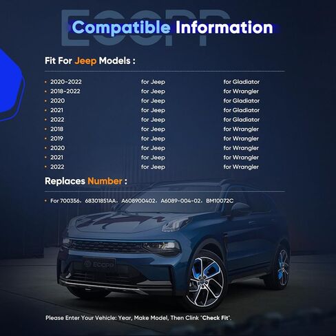 محرك منفاخ تيار متردد ECCPP مناسب لـ 2020-2022 Jeep Gladiator/2018-2022 لسيارة Jeep Wrangler، متوافق مع Jeep Gladiator 2020-22 / Wrangler 2018-2022 2019 2020 2021 محرك منفاخ بديل للسيارات 700356 in Saudi Arabia