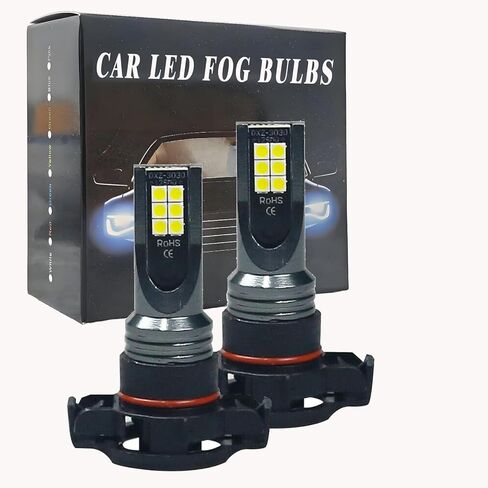 2x LED Fog Light Bulbs Lamp For Cadillac Escalade 2007-2014， 2504 PSX24W 12276 LED Fog Light Bulbs, 3200 Lumens Super Bright, 6000K Xenon White, 3030 12 SMD Chips, DRL Replacement Lamps in Saudi Arabia