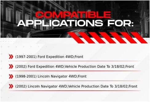 طقم فرامل أمامية R1 Concept لـ 1997-2002 Ford Expedition، 1998-2002 Lincoln Navigator| دوارات الفرامل المشقوقة المحفورة| طقم دواسات ووسادات الفرامل السيراميكية in Kuwait