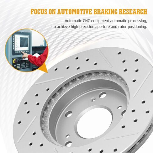 Disc Brake Kits with Pads and Rotors Front & Rear Drilled Slotted Vented Rotor for 2006 2007 2008 Honda Civic Ex w/ 4 Wheel Disc Brakes in Kuwait
