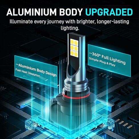 2 قطعة لمبات مصابيح الضباب LED تناسب 2000-2013 تويوتا تندرا، 6500K أبيض بارد، 1:1 مصابيح بديلة بنفس الحجم للتندرا، التوصيل والتشغيل in Saudi Arabia