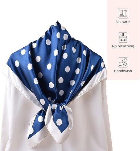 أوشحة رأس مربعة كبيرة من الساتان مقاس 35 بوصة - وشاح من الساتان الحريري لتغليف الشعر في الليل وشاح مربع باندانا للنوم in Kuwait