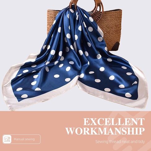 أوشحة رأس مربعة كبيرة من الساتان مقاس 35 بوصة - وشاح من الساتان الحريري لتغليف الشعر في الليل وشاح مربع باندانا للنوم in Kuwait