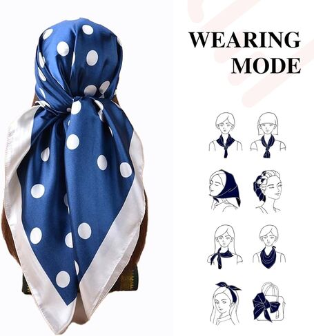 أوشحة رأس مربعة كبيرة من الساتان مقاس 35 بوصة - وشاح من الساتان الحريري لتغليف الشعر في الليل وشاح مربع باندانا للنوم in Kuwait