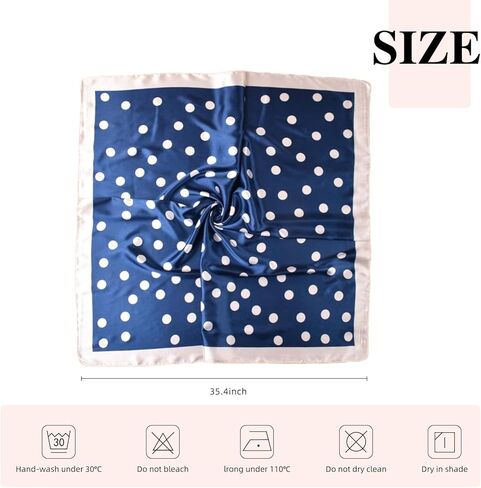 أوشحة رأس مربعة كبيرة من الساتان مقاس 35 بوصة - وشاح من الساتان الحريري لتغليف الشعر في الليل وشاح مربع باندانا للنوم in Kuwait