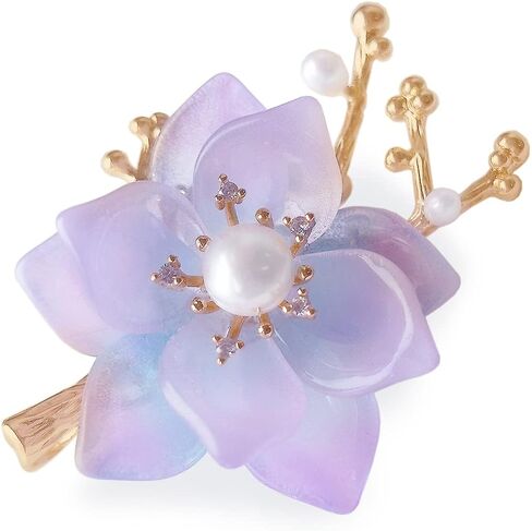 New Year Brooches and Pins for Women with Crystal,Flower Lapel Pin Blossom Brooch Jewelry Gifts,Fashionable Accessories Flower Brooches and Pins for New Year Gift in Kuwait