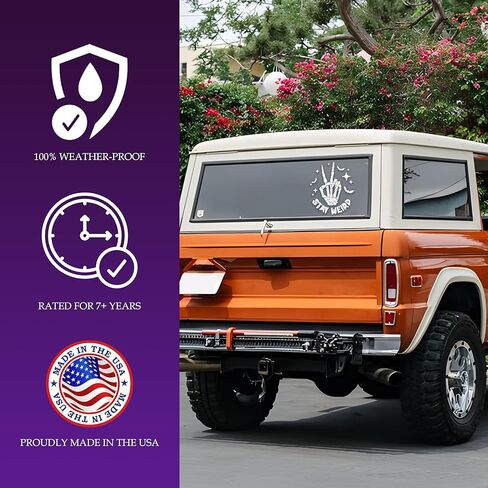 ملصقات مرآة على شكل هيكل عظمي مخيف من Stay Weird، ملصقات مرآة مضحكة غريبة الأطوار، شارات إيجابية ملهمة، ملحقات السيارة من الفينيل المقاوم للماء مقاس 8 بوصات، ملصقات ممتصة للصدمات هدايا للأم والأب والصديق in Kuwait