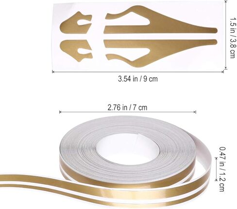 Sewroro Pinstripe Tape Decals, Car Body Side Stripe Decal Car Personalized Decorative Sticker Car Universal Vinyl Pinstriping Tape 1 Roll 980x1.2cm (Gold) in Saudi Arabia