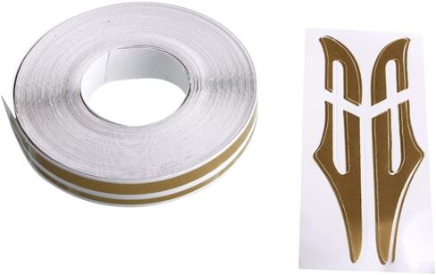 Sewroro Pinstripe Tape Decals, Car Body Side Stripe Decal Car Personalized Decorative Sticker Car Universal Vinyl Pinstriping Tape 1 Roll 980x1.2cm (Gold) in Saudi Arabia