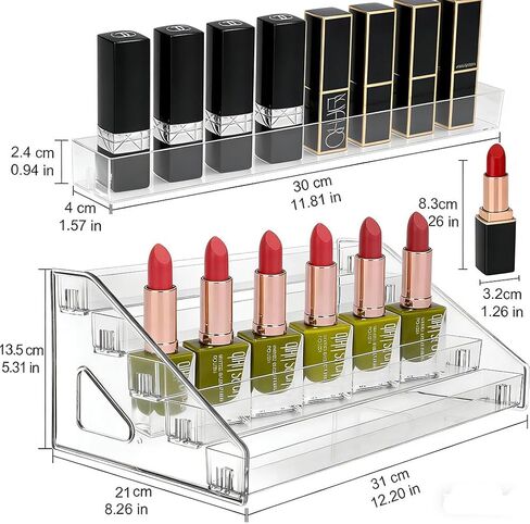 12 Inchs Acrylic Tiered Display Stand 5 tier Acrylic Riser Display Shelf Stands for Card Bookmark Greeting Sticker Postcard in Saudi Arabia