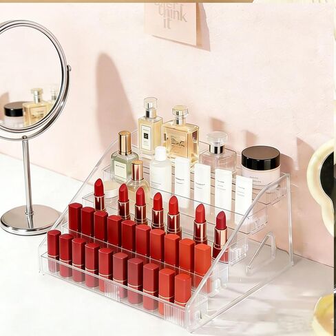 12 Inchs Acrylic Tiered Display Stand 5 tier Acrylic Riser Display Shelf Stands for Card Bookmark Greeting Sticker Postcard in Saudi Arabia