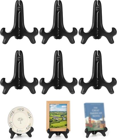 6 PCS 7" Plate Display Stands, Folding Plate Holders for Displaying for Picture Frame Book Dish Artwork in Kuwait