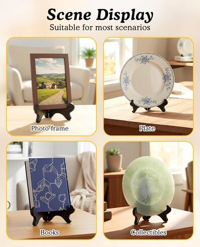 6 PCS 7" Plate Display Stands, Folding Plate Holders for Displaying for Picture Frame Book Dish Artwork in Kuwait